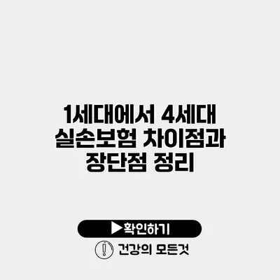 1세대에서 4세대 실손보험 차이점과 장단점 정리