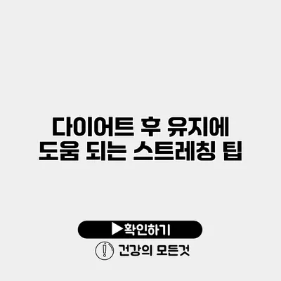 다이어트 후 유지에 도움 되는 스트레칭 팁