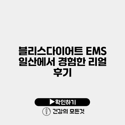 블리스다이어트 EMS 일산에서 경험한 리얼 후기