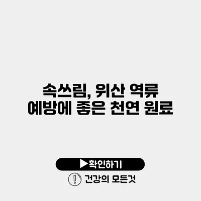 속쓰림, 위산 역류 예방에 좋은 천연 원료