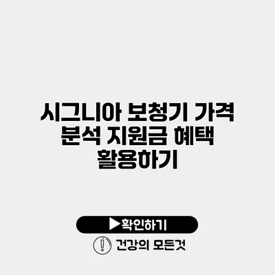 시그니아 보청기 가격 분석 지원금 혜택 활용하기