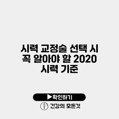 시력 교정술 선택 시 꼭 알아야 할 20/20 시력 기준