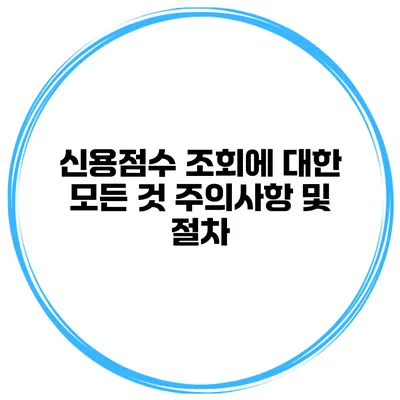 신용점수 조회에 대한 모든 것 주의사항 및 절차