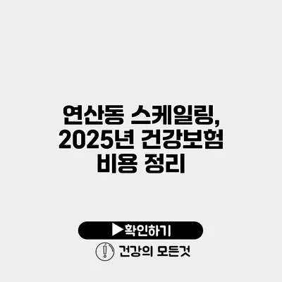 연산동 스케일링, 2025년 건강보험 비용 정리