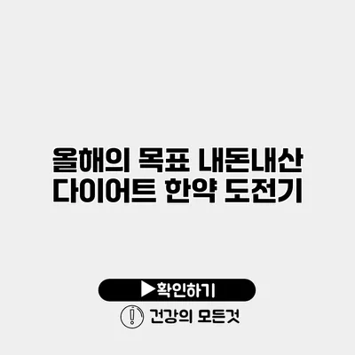 올해의 목표 내돈내산 다이어트 한약 도전기