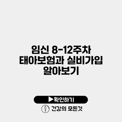 임신 8-12주차 태아보험과 실비가입 알아보기