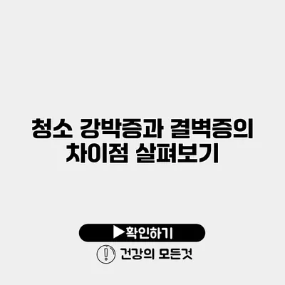 청소 강박증과 결벽증의 차이점 살펴보기