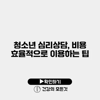 청소년 심리상담, 비용 효율적으로 이용하는 팁