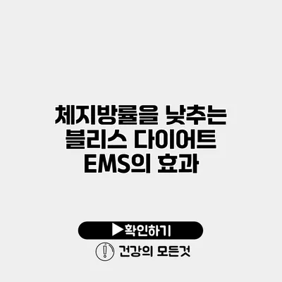 체지방률을 낮추는 블리스 다이어트 EMS의 효과