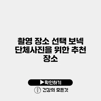 촬영 장소 선택 보넥 단체사진을 위한 추천 장소