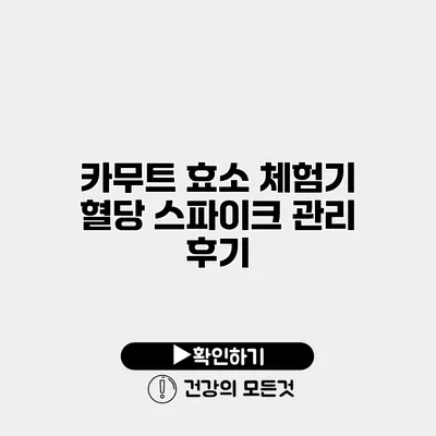 카무트 효소 체험기 혈당 스파이크 관리 후기