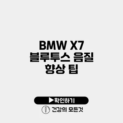 BMW X7 블루투스 음질 향상 팁