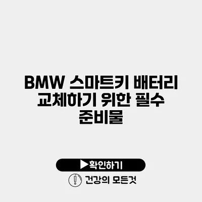 BMW 스마트키 배터리 교체하기 위한 필수 준비물