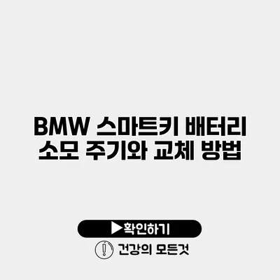 BMW 스마트키 배터리 소모 주기와 교체 방법