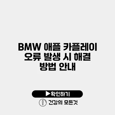 BMW 애플 카플레이 오류 발생 시 해결 방법 안내
