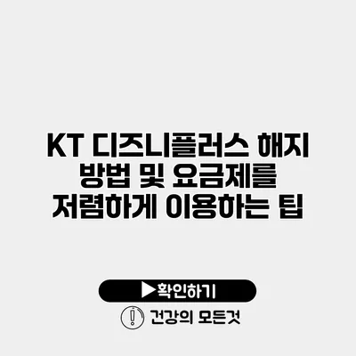 KT 디즈니플러스 해지 방법 및 요금제를 저렴하게 이용하는 팁