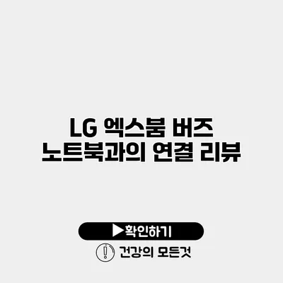 LG 엑스붐 버즈 노트북과의 연결 리뷰