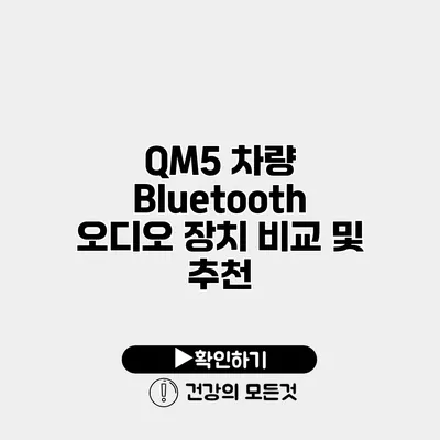 QM5 차량 Bluetooth 오디오 장치 비교 및 추천