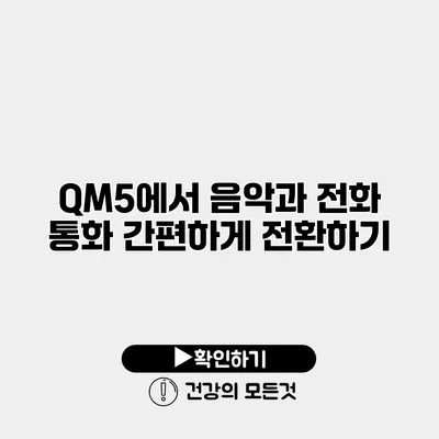QM5에서 음악과 전화 통화 간편하게 전환하기