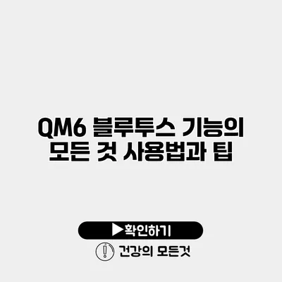 QM6 블루투스 기능의 모든 것 사용법과 팁