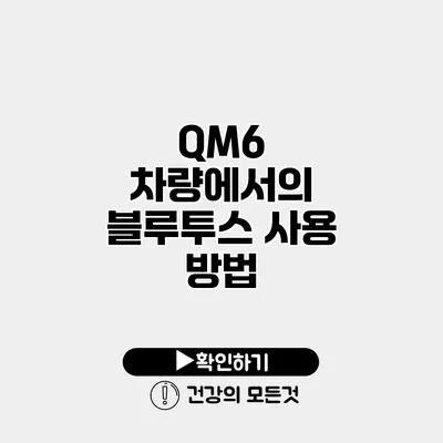 QM6 차량에서의 블루투스 사용 방법