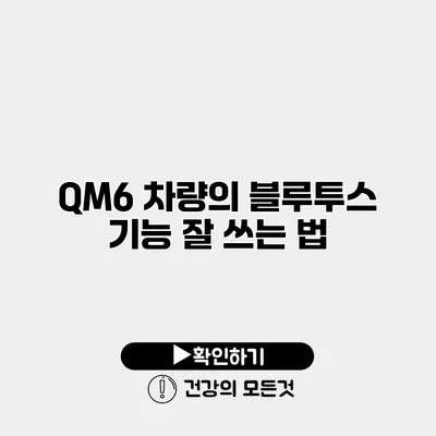 QM6 차량의 블루투스 기능 잘 쓰는 법