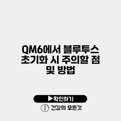 QM6에서 블루투스 초기화 시 주의할 점 및 방법