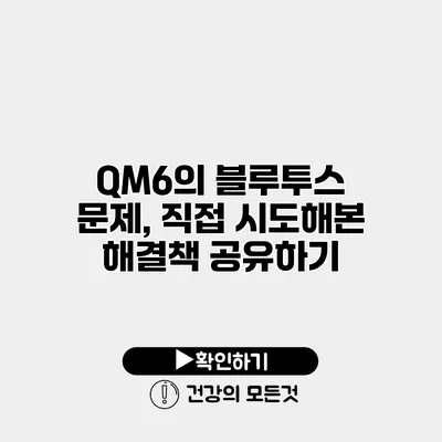 QM6의 블루투스 문제, 직접 시도해본 해결책 공유하기