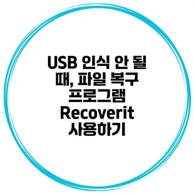 USB 인식 안 될 때, 파일 복구 프로그램 Recoverit 사용하기