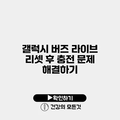 갤럭시 버즈 라이브 리셋 후 충전 문제 해결하기