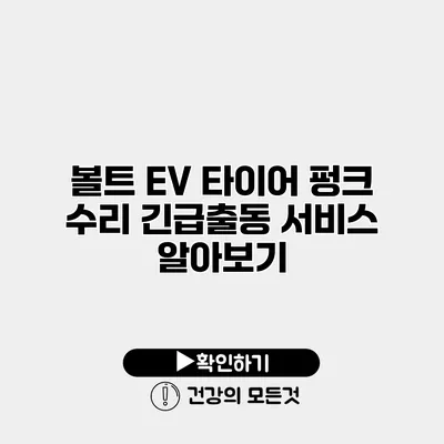 볼트 EV 타이어 펑크 수리 긴급출동 서비스 알아보기