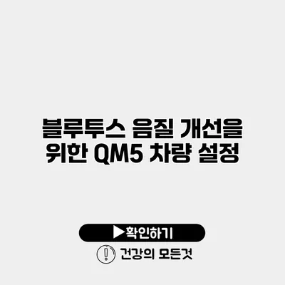 블루투스 음질 개선을 위한 QM5 차량 설정