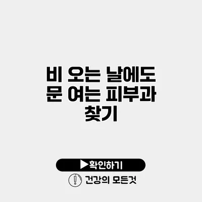 비 오는 날에도 문 여는 피부과 찾기