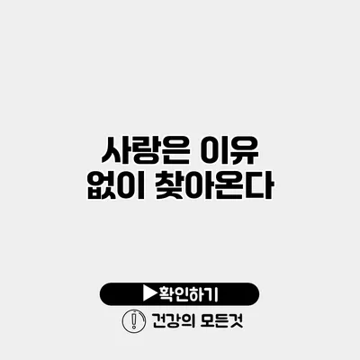 사랑은 이유 없이 찾아온다