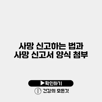 사망 신고하는 법과 사망 신고서 양식 첨부