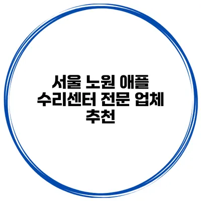 서울 노원 애플 수리센터 전문 업체 추천