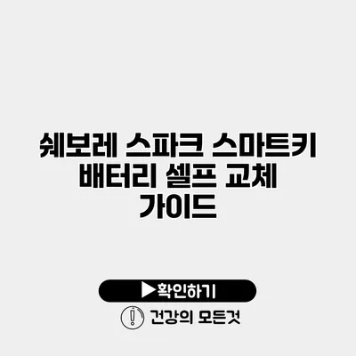 쉐보레 스파크 스마트키 배터리 셀프 교체 가이드