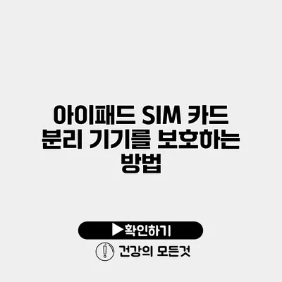 아이패드 SIM 카드 분리 기기를 보호하는 방법