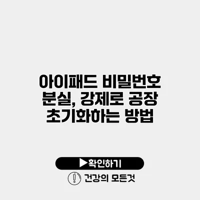 아이패드 비밀번호 분실, 강제로 공장 초기화하는 방법