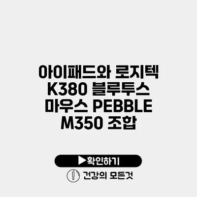아이패드와 로지텍 K380 블루투스 마우스 PEBBLE M350 조합
