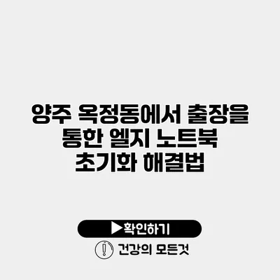 양주 옥정동에서 출장을 통한 엘지 노트북 초기화 해결법