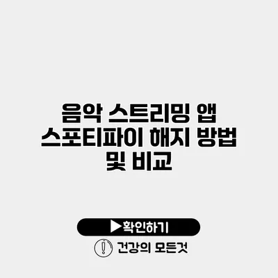 음악 스트리밍 앱 스포티파이 해지 방법 및 비교