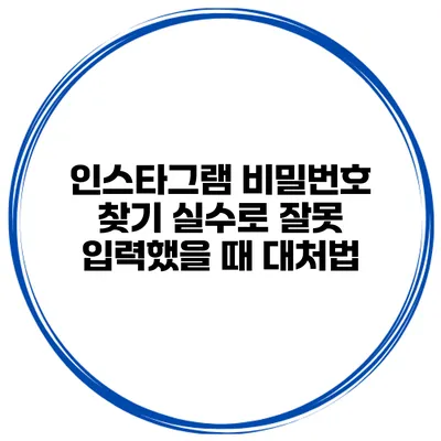 인스타그램 비밀번호 찾기 실수로 잘못 입력했을 때 대처법