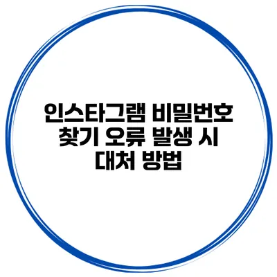 인스타그램 비밀번호 찾기 오류 발생 시 대처 방법