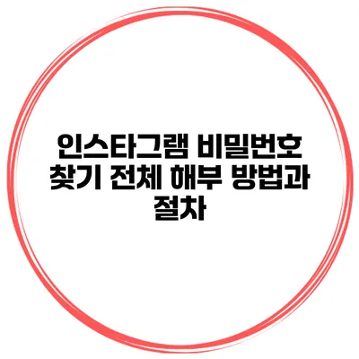 인스타그램 비밀번호 찾기 전체 해부 방법과 절차