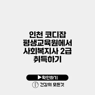 인천 코디잡 평생교육원에서 사회복지사 2급 취득하기