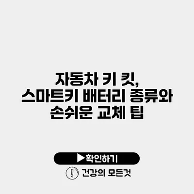 자동차 키 킷, 스마트키 배터리 종류와 손쉬운 교체 팁