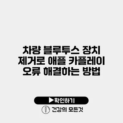 차량 블루투스 장치 제거로 애플 카플레이 오류 해결하는 방법