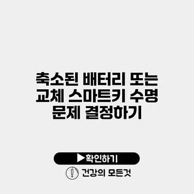 축소된 배터리 또는 교체 스마트키 수명 문제 결정하기