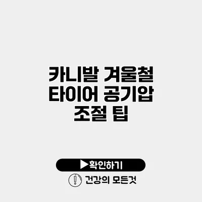 카니발 겨울철 타이어 공기압 조절 팁